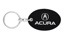 Acura UV Printed Leather Key Chain_ Oval Shape Black Leather