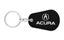 Acura UV Printed Leather Key Chain_ Pear Shape Black Leather