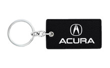 Acura UV Printed Leather Key Chain_ Rectangular Shape Black Leather
