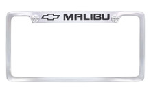 Chevy Malibu Chrome Plated License Plate Frame — Top Engraved Frame 
