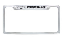 Chevy Performance Chrome Plated License Plate Frame — Top Engraved Frame 