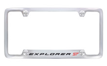 Ford Explorer ST Chrome Plated Brass Metal License Plate Frame — Notch Bottom Frame