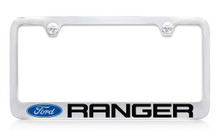 Ford Ranger Logo Chrome Plated Brass Metal License Plate Frame