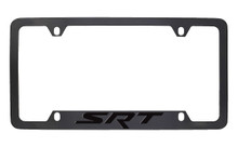 Dodge SRT Black Coated License Frame with Black SRT Imprint _ Notch Bottom Frame