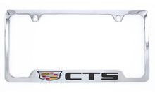 Chrome Plated License Plate Frame with Cadillac CTS Logo 