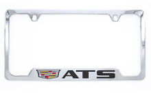 Chrome Plated License Plate Frame with Cadillac ATS Logo