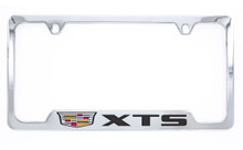Chrome Plated License Plate Frame with Cadillac XTS Logo 