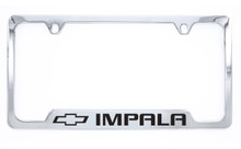 Chrome Plated License Plate Frame with Chevy Impala Logo