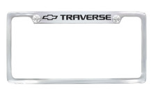 Chrome Plated License Plate Frame with Chevy Traverse Logo