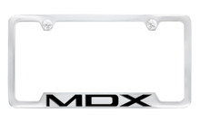 Acura Brand Chrome Plated Metal License Plate Frame with MDX imprint  - Notch  Bottom Frame