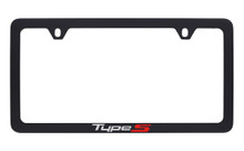 Acura Black Coated Metal License Plate Frame with UV Printed Type S Logo - Thin Rim Frame