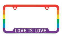 Love is Love Rainbow Pride Flag Plastic License Plate Frame Tag Holder