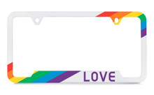 Love Rainbow Pride Flag Plastic License Plate Frame Tag Holder