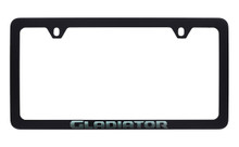 Jeep Brand Black Coated License Plate Frame with UV Printed Gladiator Logo _ Thin Rim Frame