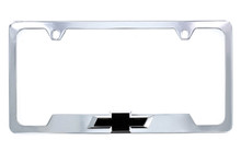 Chrome Plated Zinc License Frame with Black 3D Chevy Bowtie Badge
