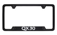 Infiniti QX30 Black Powder Coated License Frame_ Notched Bottom Frame Design