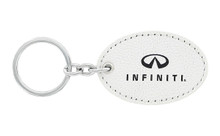 Infiniti UV Printed Leather Key Chain_ Oval Shape White Leather