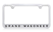 Jeep Grand Wagoneer Chrome Plated Engraved License Plate Frame - Wide Bottom Frame