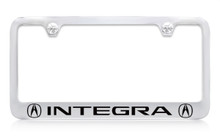 Acura Brand Chrome Plated Metal License Plate Frame with Integra imprint