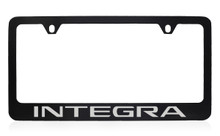 Acura Brand Black Coated Metal License Plate Frame with Integra Imprint