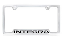Acura Brand Chrome Plated Metal License Plate Frame with Integra imprint  - Notch Bottom Frame