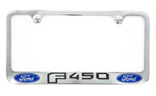 Ford F450 Chrome Plated metal license plate frame - Wide Bottom frame