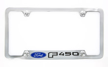 Ford F450 metal license plate frame - Notch Bottom frame