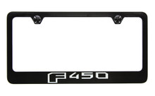 Ford F450 Black Coated license plate frame - Wide Bottom frame