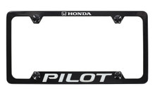 Honda Pilot Black Powder Coated Metal License Plate Frame - Notch Bottom Frame