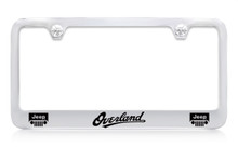 Jeep Overland Chrome Plated License Plate Frame - Wide Bottom Frame