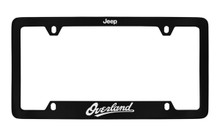 Jeep Overland Black Coated Engraved License Plate Frame - Notch Bottom Frame