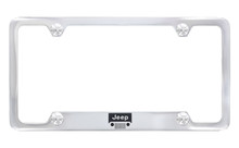 Jeep Grill Logo Chrome Plated License Plate Frame - Notch Bottom Frame