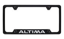 Nissan Altima Black Coated License Plate Frame - Notch Bottom Frame