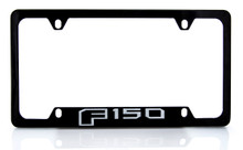 Ford F-150 wordmark Black Coated metal license plate frame - Wide Bottom Frame