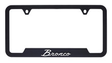 Black Plastic License Frame with 3D Chrome Plated Bronco Script Emblem 