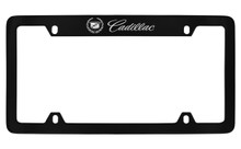 Cadillac Workmark & Logo Black Coated Metal Top Engraved License Plate Frame