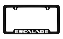 Cadillac Escalade Black Coated Metal Bottom Engraved License Plate Frame Holder