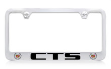 Cadillac CTS Block Letters & Two Logos License Plate Frame