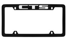 Cadillac CTS Black Coated Metal Top Engraved License Plate Frame Holder