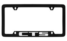 Cadillac CTS Black Coated Metal Bottom Engraved License Plate Frame Holder