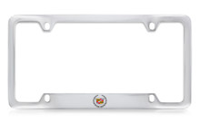 Cadillac Logo Chrome Plated Metal Bottom Engraved License Plate Frame Holder