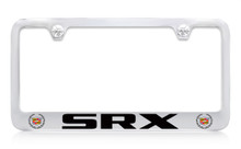 Cadillac SRX Block Letters & Two Logos License Plate Frame