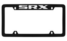 Cadillac SRX Black Coated Metal Top Engraved License Plate Frame Holder