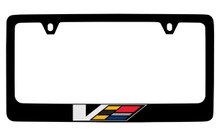 Cadillac V-Series Black Coated Metal License Plate Frame Holder