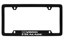 Cadillac Hybrid Escalade Black Coated Metal Bottom Engraved License Plate Frame Holder