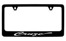 Chevrolet Cruze Script Black Coated Zinc License Plate Frame With Silver Imprint
