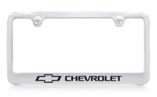 Chevrolet Logo & wordmark Chrome Plated Brass License Plate Frame