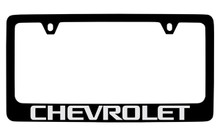 Chevrolet Black Coated Zinc License Plate Frame With Silver Imprint