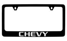 Chevrolet With 2 Logos Black Coated Zinc License Plate Frame 