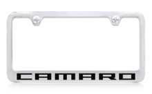 Chevrolet Camaro Chrome Plated Brass License Plate Frame With Black Imprint